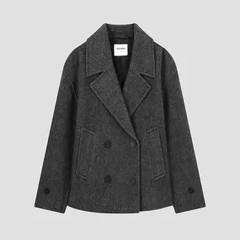 She S miSS Двойной жакет из смеси шерсти ручной работы Swhjko42110 charcoal/55