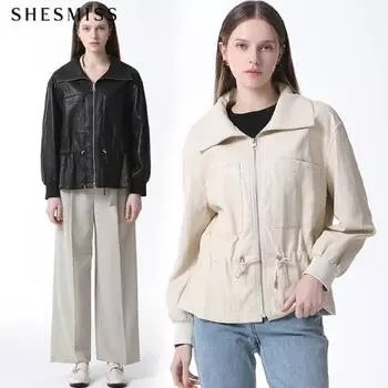 She S miSS Джемпер из эко-кожи на завязках ivory (IV)/55