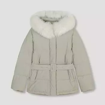 [She S miSS] Джемпер на гусином пуху с капюшоном и поясом SSgjpn42020 Lk light khaki/55