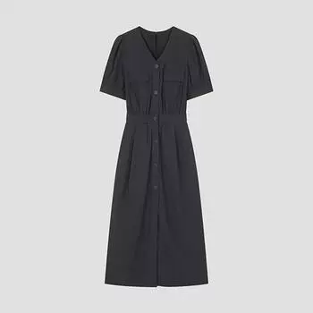 She S Miss платье с карманами-клапанами и V-образным вырезом Swwopo21060 Ch charcoal/55