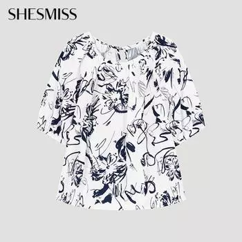 She S miSS FlOwer Round Neck blouSe Swwblo21060 Ow off-white/55