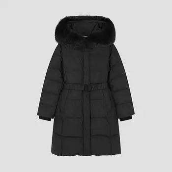 She S miSS Fox Fur Belted Duck Down Jumper SSdjpo42090 Bk blacks/55