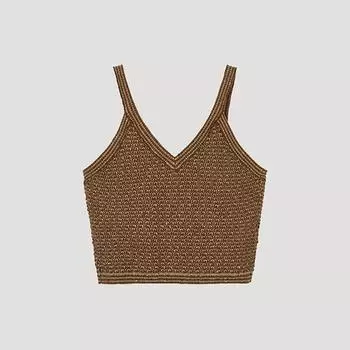 She S miSS Glitter looSe Fit Knit veSt SSkvto32030 Ca Camel/55