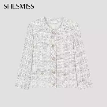 She S miSS Glitter Tweed Crop Jacket Swwjko21070 Iv Ivory/55