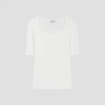 She S miSS Глубокий квадратный вырез с коротким рукавом Трикотаж SSkpoo22540 Ow off-white/55