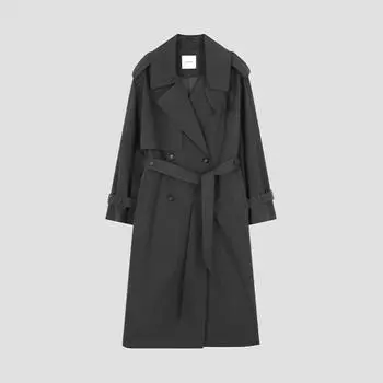 She S miSS Двойной тренчкот с поясом и клапаном для пистолета Swwbyo32030 Dg dark gray/55