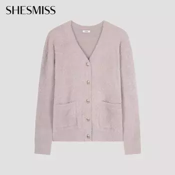 She S miSS Волосатый кардиган с V-образным вырезом SSkcdo41050 Стр. pink gray/55