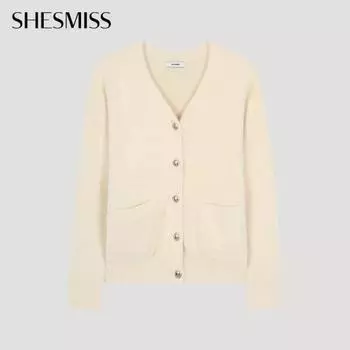 She S miSS Волосатый кардиган с V-образным вырезом SSkcdo41050 Cr creamy/55