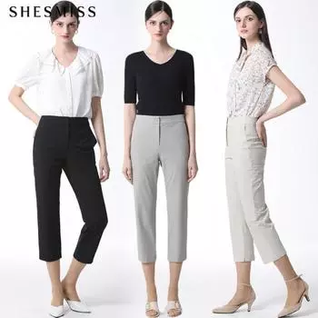 She S Miss Hidden Button Прямые брюки Цена 168 000 вон Light gray (LG)/66