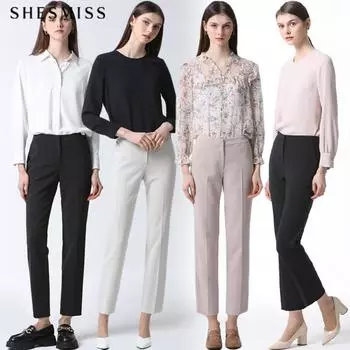 She S Miss Hidden Button Slim Straight Fit PantS pink beige (PB)/55