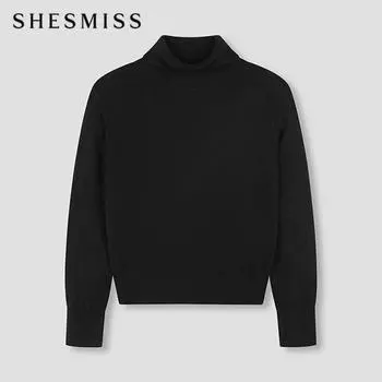 She S miSS Укороченный трикотажный свитер с высоким воротом SSkpon42630 Bk blacks/55