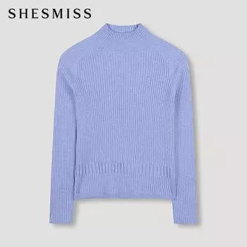 She S miSS High Neck Slim Knit SSkpon42670 Ml melange blue/55