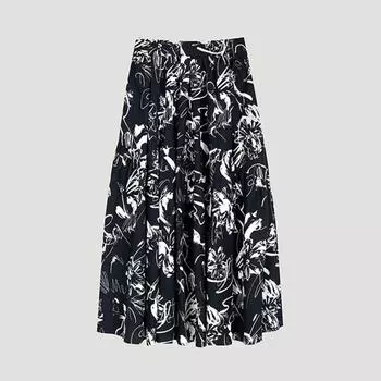 She S miSS illuStrated Shirring Pleated Skirt SwwSko21080 Dn DARK NAVY/55