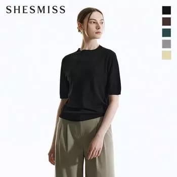 She S miss из смеси кашемира с коротким рукавом, трикотаж SSkpon32030 light gray/55