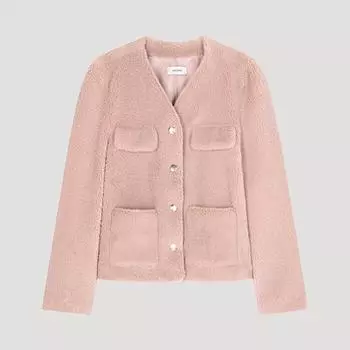 She S miSS Эко Меховая куртка с V-образным вырезом Swujko42080 Pi Pink/55