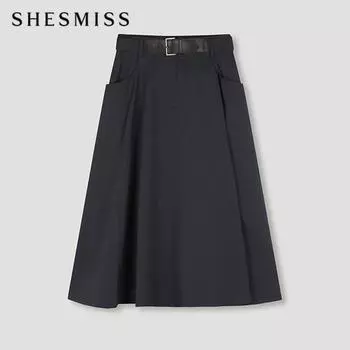 She S miSS Юбка с защипами и поясом SwwSko11060 Na navy/44
