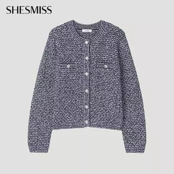 She S miSS Кардиган из блестящих смешанных трикотажных изделий SSkcdp12050 Na navy/55
