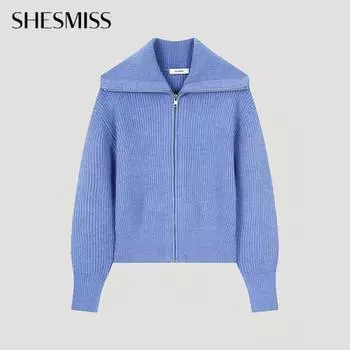 She S miSS Кардиган на молнии с широким воротником SSkcdo42690 Bl Blue/55