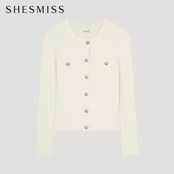 She S miSS Кардиган с круглым вырезом и люверсами SSkcdo11010 Iv Ivory/55