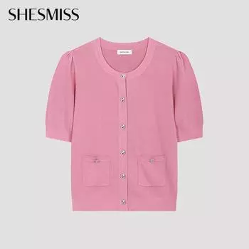 She S miSS Кардиган с круглым вырезом и рукавами-фонариками SSkcdo21510 Pi Pink/55