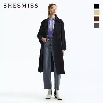 She S Miss классический двойной тренчкот Swwbyn32020 dark gray/55