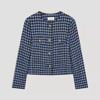 She S miSS клетчатый твидовый пиджак Swwjko31010 Bl Blue/55