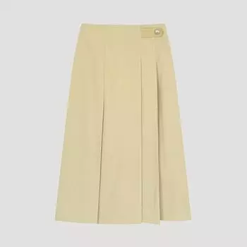 [She S miSS] Кожаная юбка-плиссе с заостренным краем SwwSko11040 Ly light yellow/55