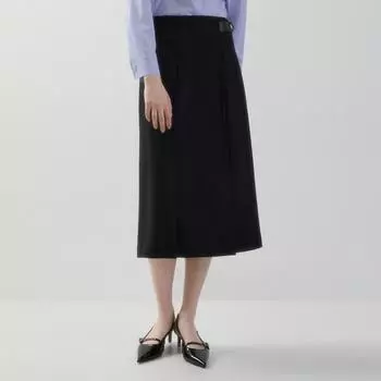 [She S miSS] Кожаная юбка-плиссе с заостренным краем SwwSko11040 blacks/55