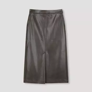 She S miSS Кожаная юбка с разрезом по низу SwwSkn31020 Dw dark brown/55