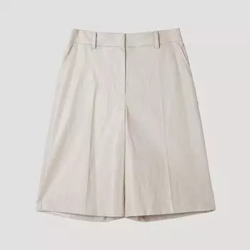 She S Miss Кожаные полубрюки-бермуды SwwSlp11080 Lk light khaki/55