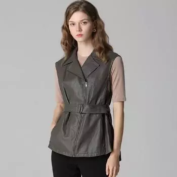 She S Miss Кожаный жилет с поясом Цена аренды 268 000 вон DARK BROWN (DW)/66