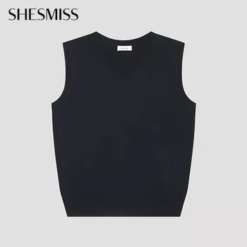 She S miss Круглый вырез без рукавов Трикотаж SSkpoo22060 Na navy/55