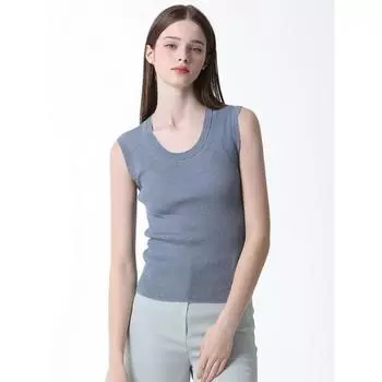 She S miss Круглый вырез без рукавов Жемчужная резинка Трикотаж Цена заказа Krw 108 000 Light blue (LL)/55