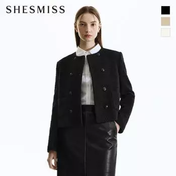 She S miss круглый вырез твидовый двойной жакет Swwjkn31070 beige/55