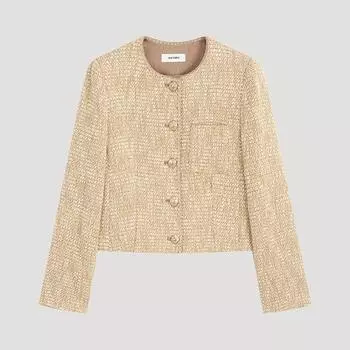 She S miSS Круглый жакет из смеси шерсти и альпаки Swwjko41070 beige/55