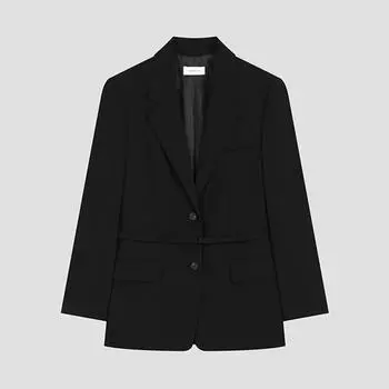 She S miss Куртка свободного кроя с поясом Swwjko21010 Bk blacks/55