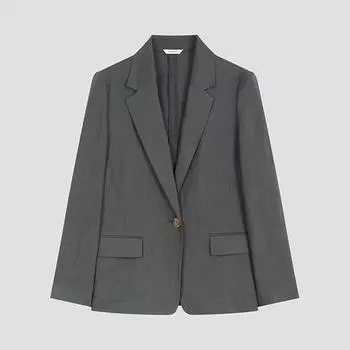 She S miss льняная классическая куртка на одной пуговице Swwjko22520 De DARK GREEN/77