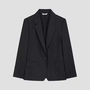 She S miss льняная классическая куртка на одной пуговице Swwjko22520 Dn DARK NAVY/66