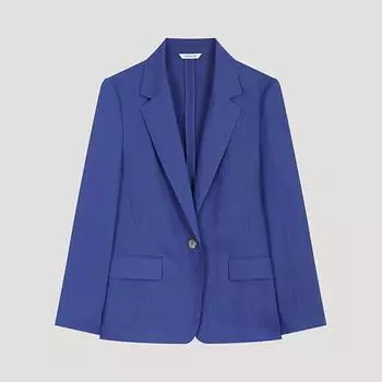 She S miss льняная классическая куртка на одной пуговице Swwjko22520 Bl Blue/55