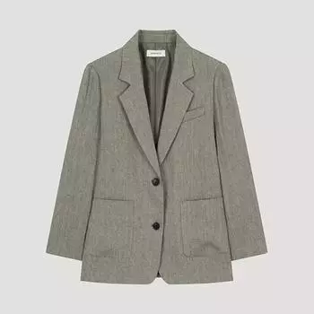 She S miSS Льняная одинарная куртка в елочку Swwjko21030 Br Braun/66