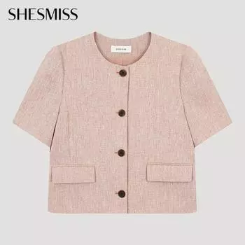 She S miSS Льняной твидовый пиджак с круглым вырезом Swwjko22040 Co Corral/55