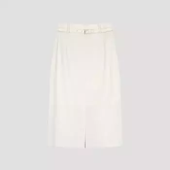 She S miSS Leather Belted Slit Skirt SwwSko22030 Iv Ivory/66