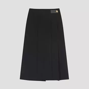 [She S miSS] Leather Point Pleated Skirt SwwSko11040 Bk blacks/55