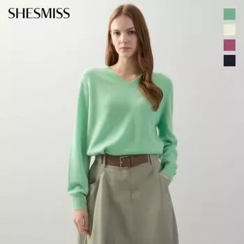 She S miSS Легкий трикотажный свитер с V-образным вырезом SSkpoo12040 creamy/66