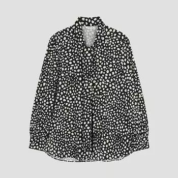 She S Miss Leopard Tie Neck BlouSe Swwblo31030 Bk blacks/55