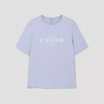 She S miSS Lettering Round Neck blouSe Swwblo22020 Ll light blue/55