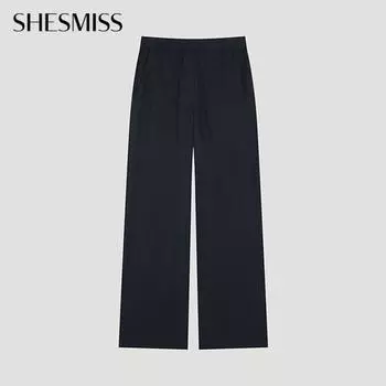 She S miSS Linen Banding Wide pantS SwwSlo21060 Dn DARK NAVY/55