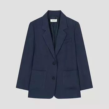 She S miSS Linen Herringbone Single Jacket Swwjko21030 Na navy/55