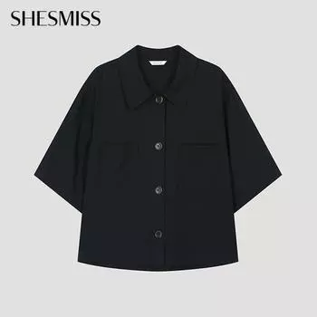 She S miss льняная рубашка с открытыми карманами SwwSto22130 Dn DARK NAVY/55