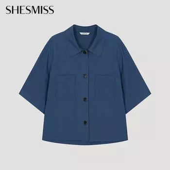 She S miSS Linen Out Pocket Shirt SwwSto22130 Bl Blue/55
